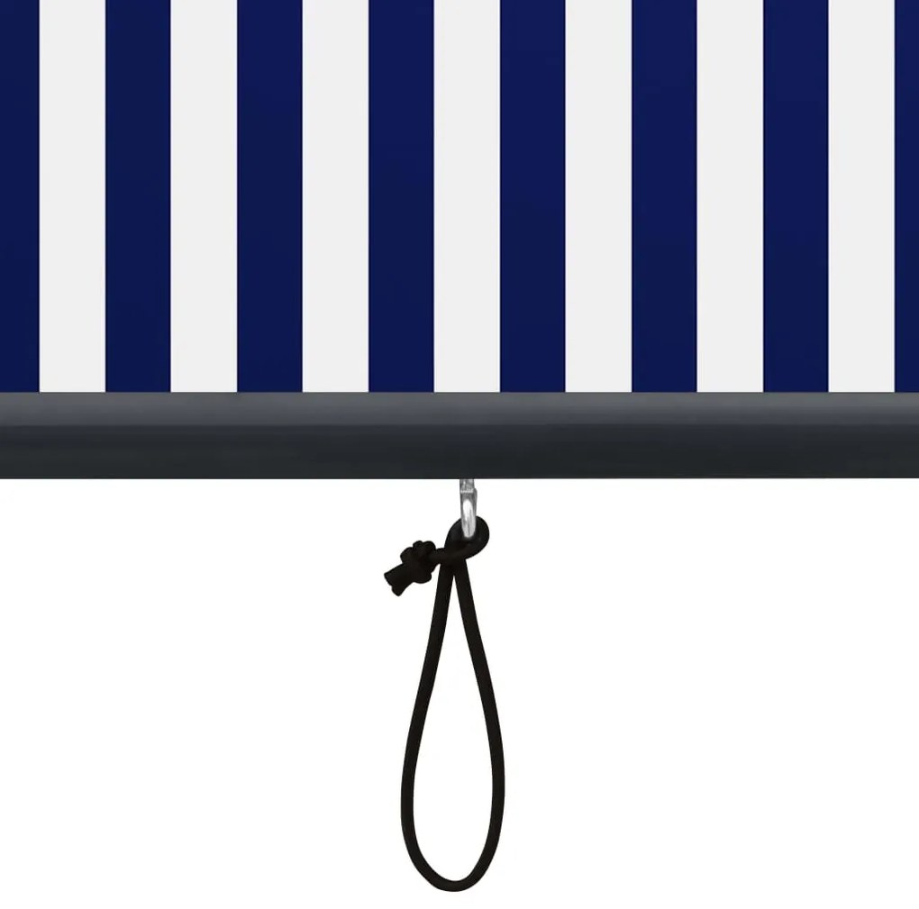 Estore de rolo para exterior 100x250 cm azul e branco