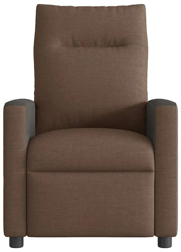 Poltrona de massagens reclinável elétrica tecido castanho