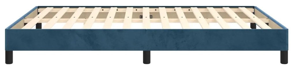 Estrutura de cama sem colchão 140x200 cm veludo azul-escuro