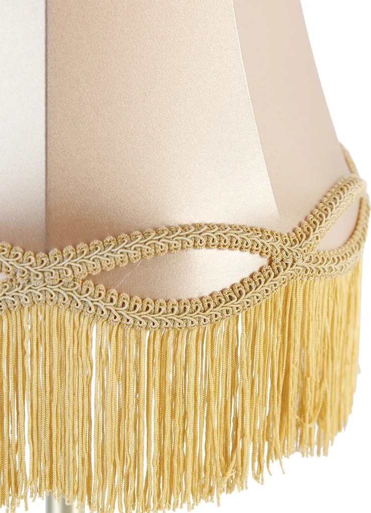 Candeeiro de mesa clássico em latão com abajur Granny dourado 30 cm - Simplo