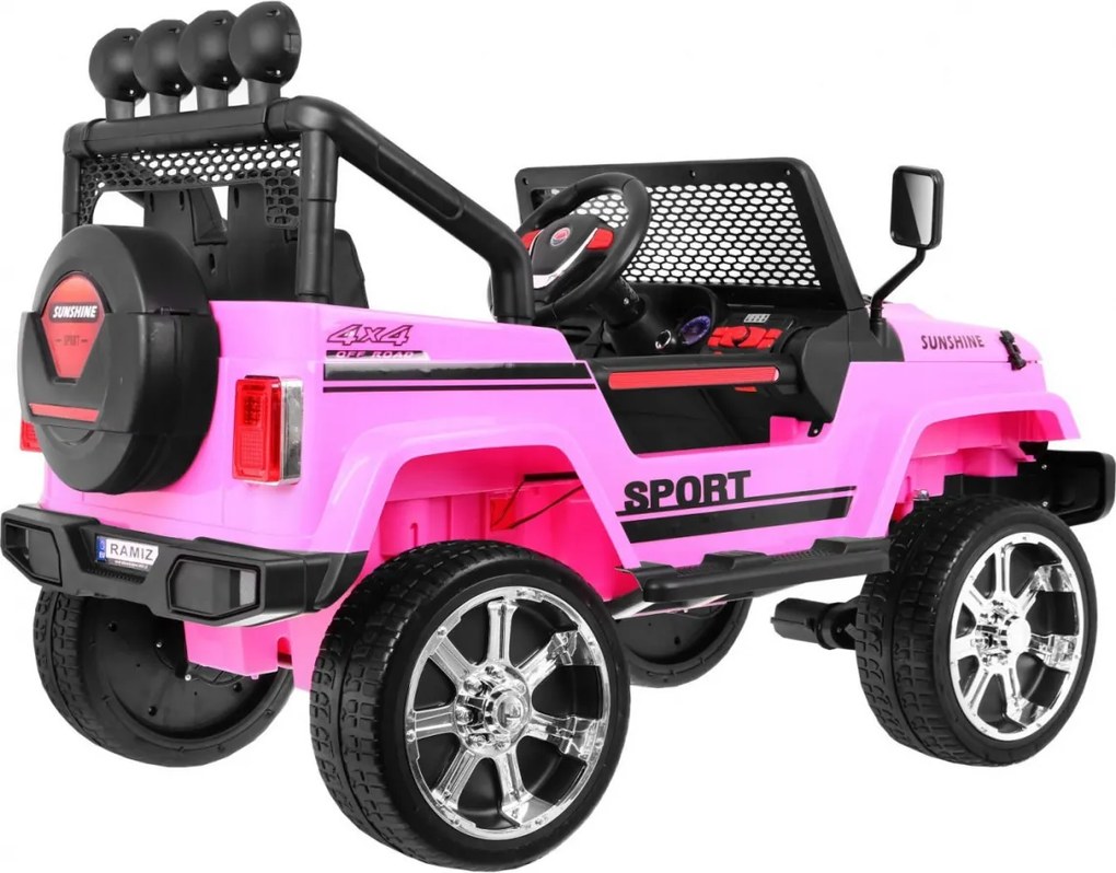 Jipe elétrico para Crianças NEW Raptor DRIFTER 4 x 4, 12V Rodas Espuma EVA, Assento couro Rosa
