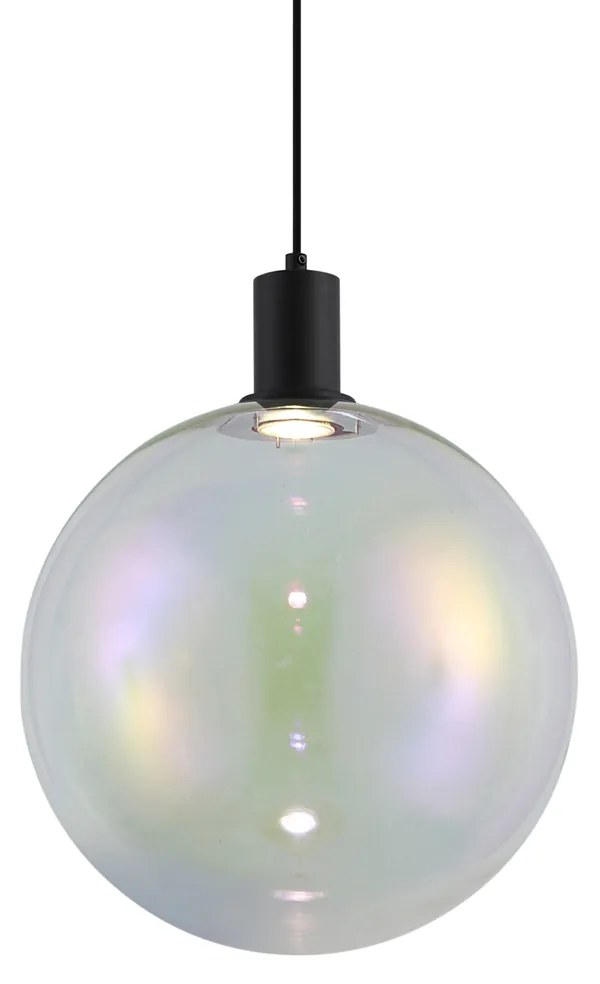 Candeeiro suspenso de design preto com vidro transparente 35cm - Mallon Design