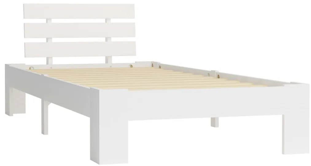 Estrutura de cama 100x200 cm pinho maciço branco