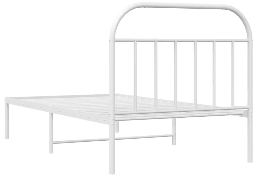 Estrutura de cama com cabeceira 100x190 cm metal branco