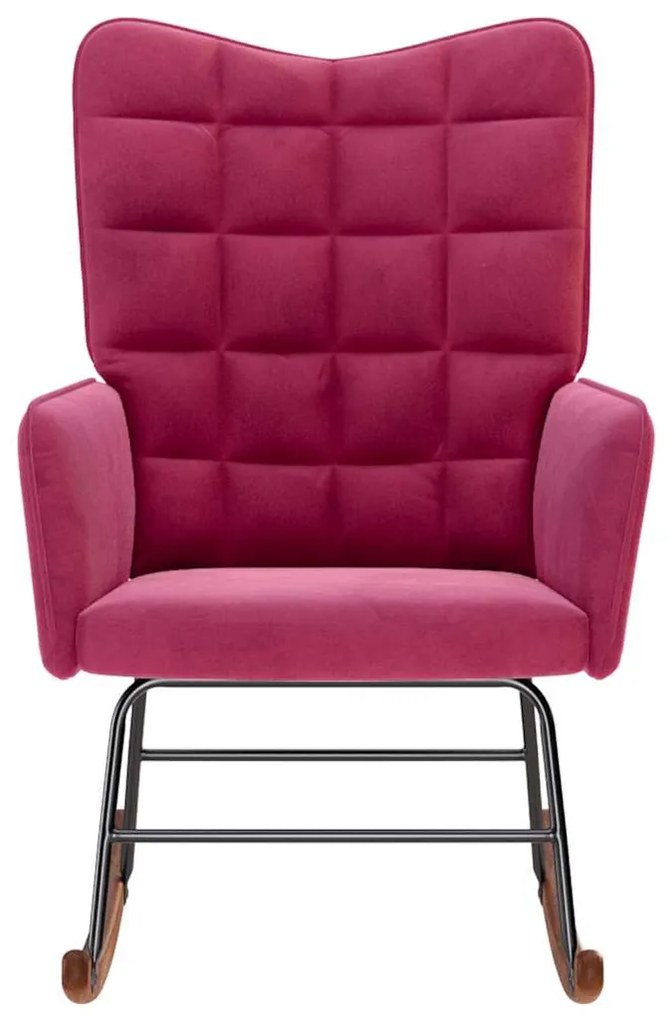 Cadeira de baloiço veludo vermelho tinto