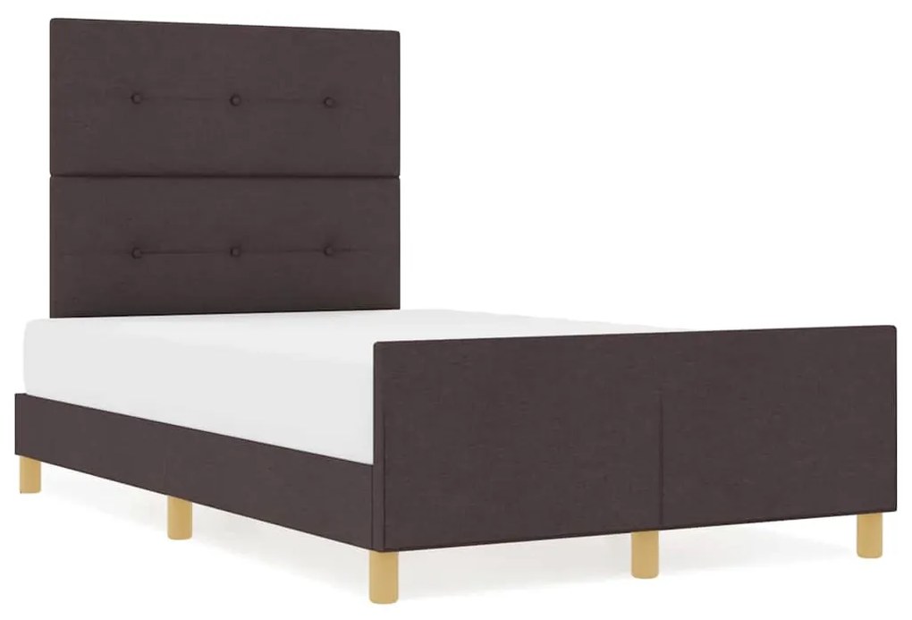 Cama vidaXL Marrom Escuro 120x200 cm Tecido