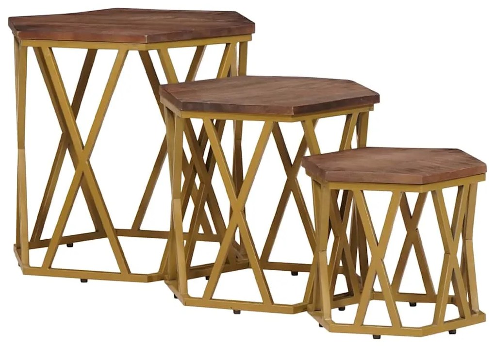 vidaXL Mesas de centro Castanho 55 x 55 x 50 cm