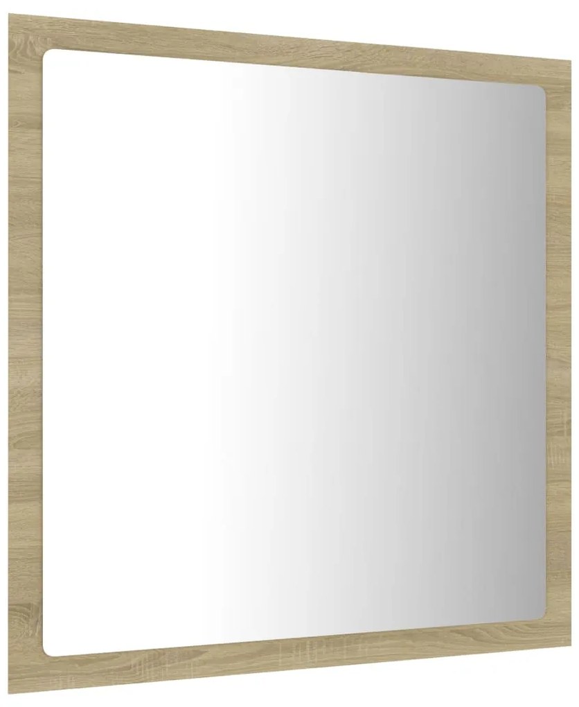 Espelho casa banho c/ LED 40x8,5x37 cm acrílico carvalho sonoma
