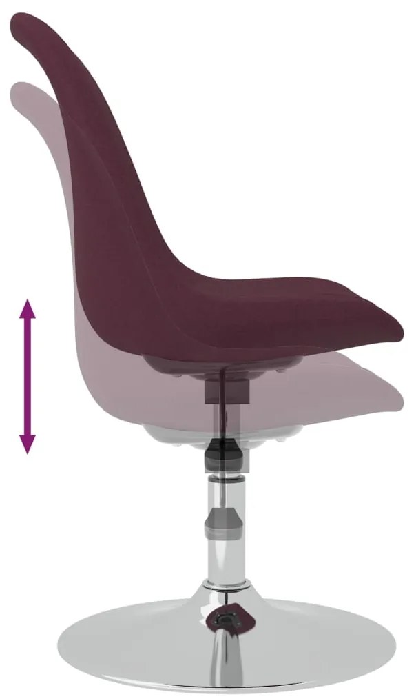 Cadeiras de jantar giratórias 4 pcs tecido roxo