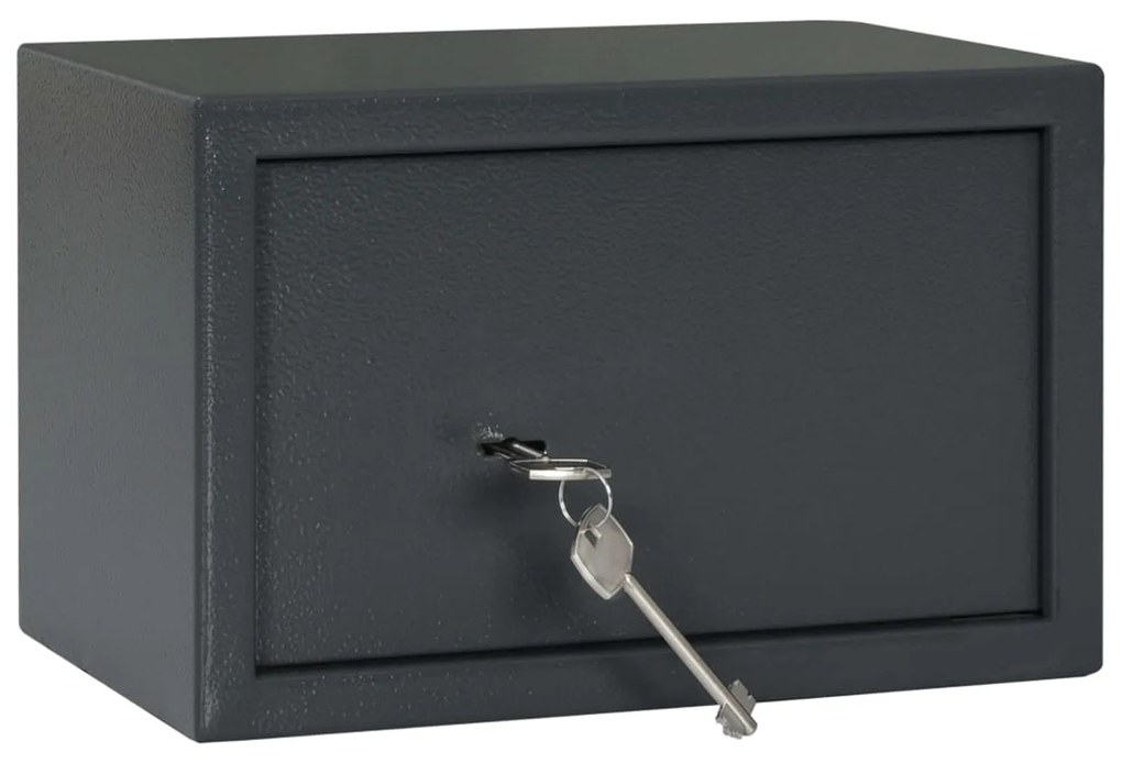 Cofre com Fechadura de Chave Cinza Escuro 20x31x20 cm Aço