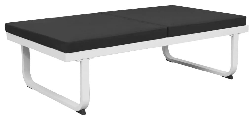 4 pcs conjunto lounge p/ jardim com almofadas alumínio preto