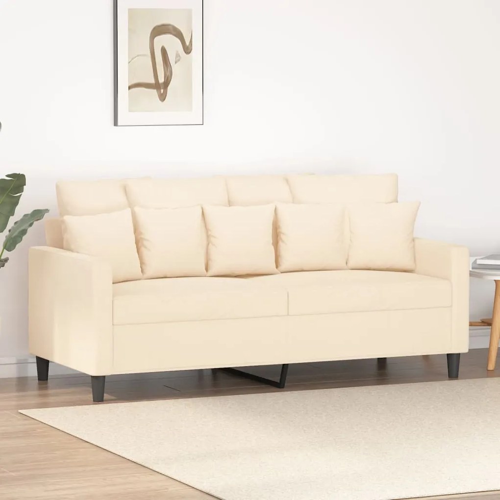 vidaXL Sofá de 2 lugares veludo 140 cm cor creme