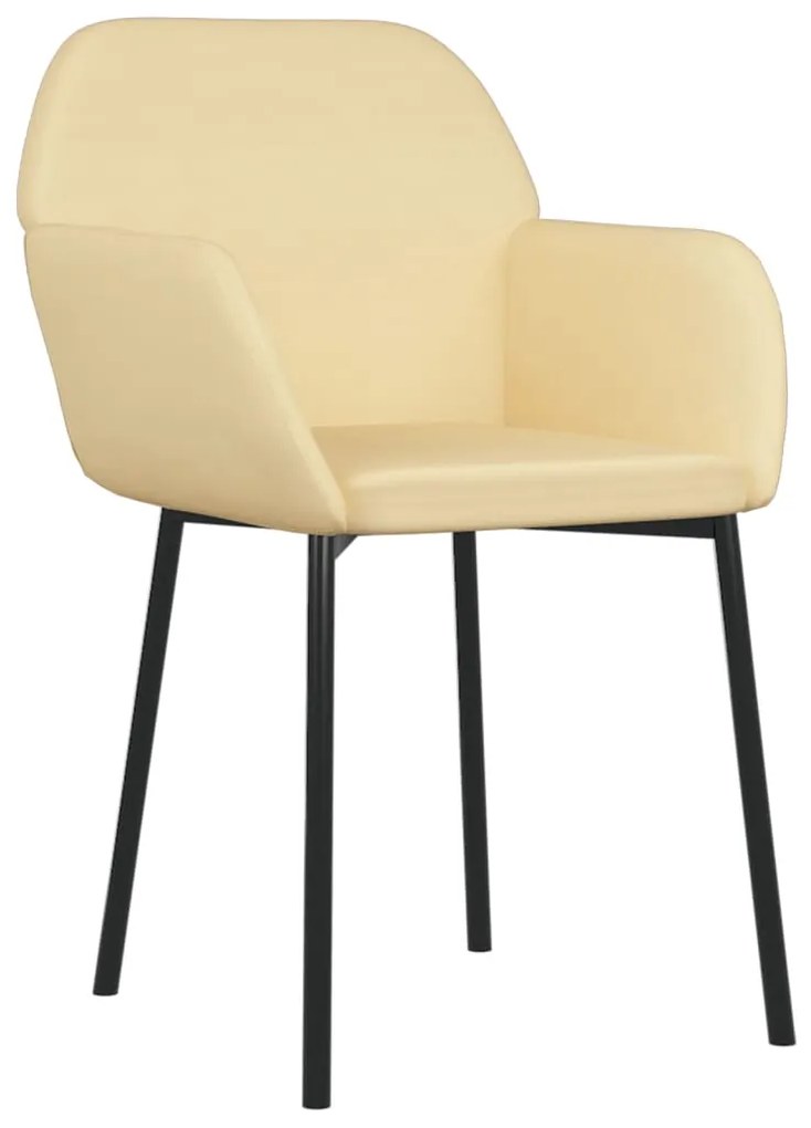 Cadeiras de jantar 2 pcs veludo cor creme