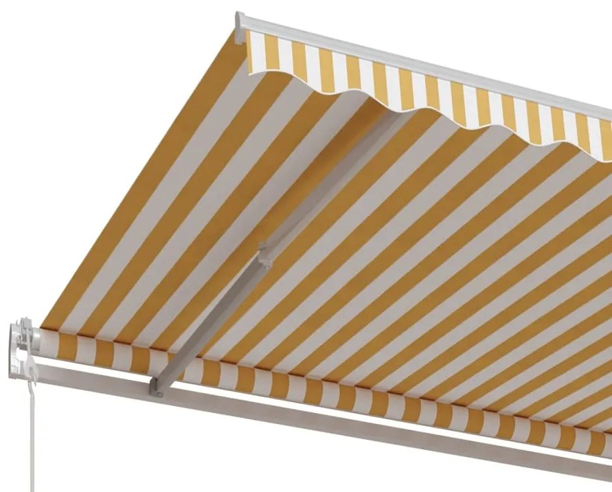 Toldo retrátil automático 400x350 cm amarelo e branco