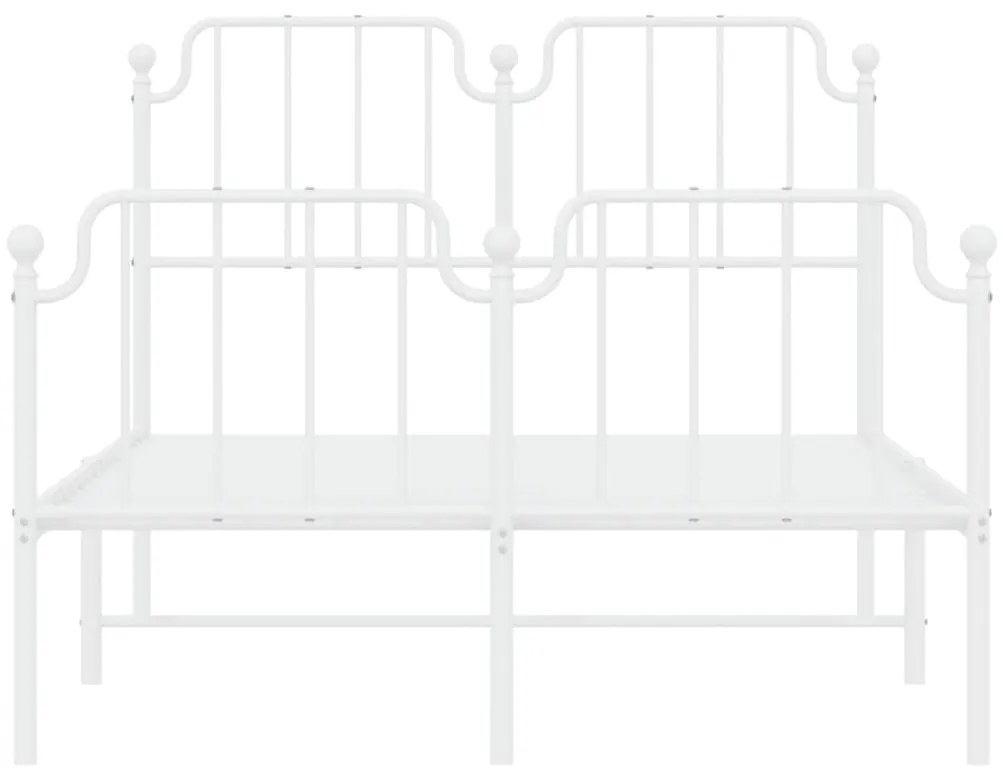 Estrutura de cama com cabeceira e pés 120x200 cm metal branco