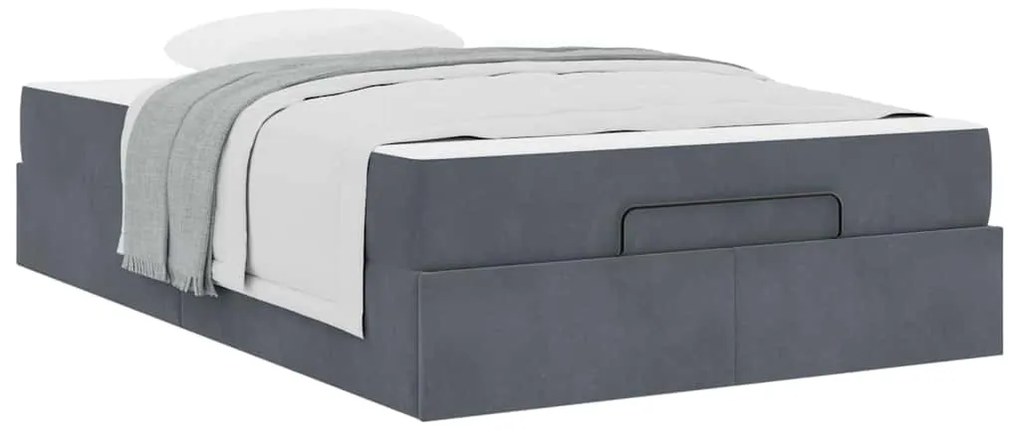 Estrutura da Cama Cinzento escuro 140 x 190 cm Veludo