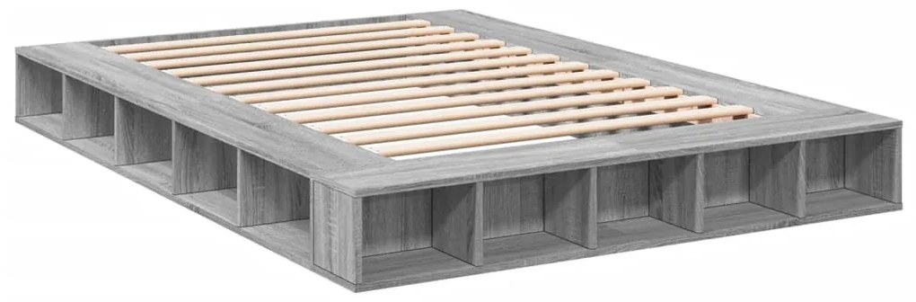 Estrutura de cama 150x200 cm derivados de madeira cinza sonoma