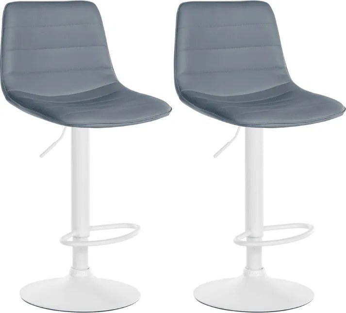 Conjunto de 2 bancos de bar Lex em couro sintético cinzento claro