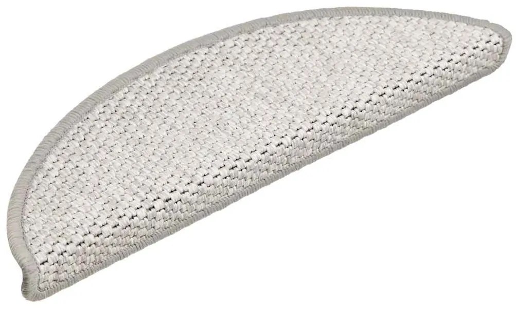 Tapetes escada adesivos aspeto sisal 15 pcs 56x17x3cm platinado