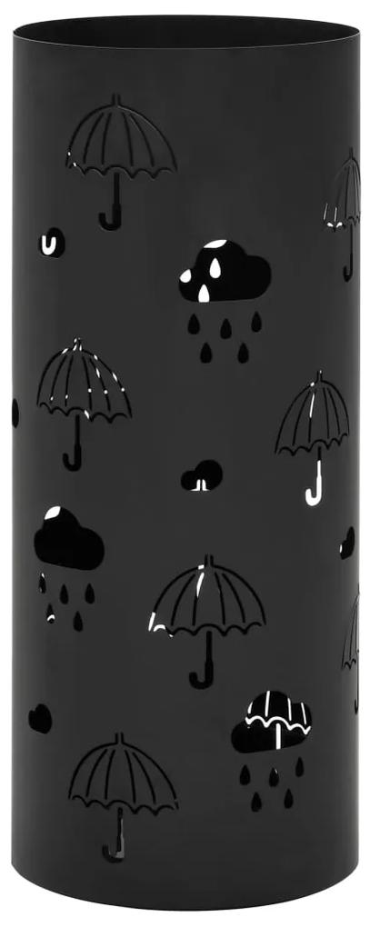 Suporte para guarda-chuvas em aço preto