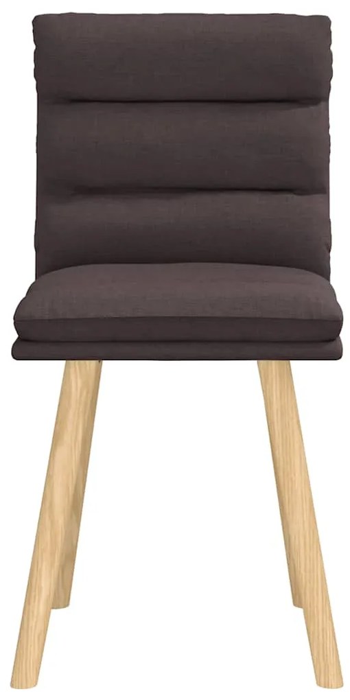 Cadeiras de jantar 2 pcs tecido castanho-escuro