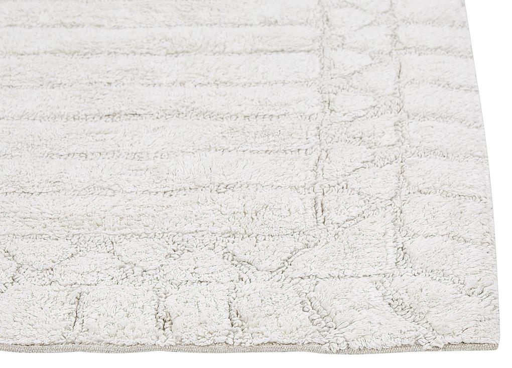 Tapete de casa de banho em algodão creme 60 x 90 cm TEKKE Beliani