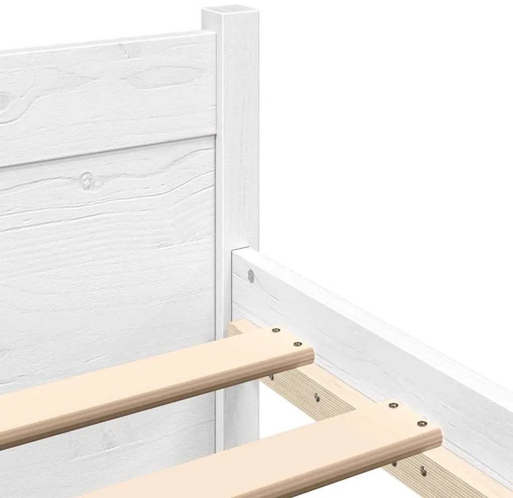 Estrutura de cama 160x200 cm madeira maciça branco