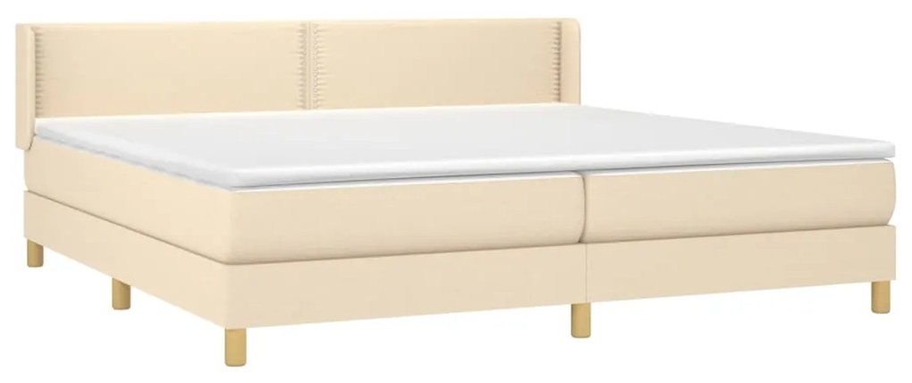 Cama com molas/colchão 200x200 cm tecido cor creme