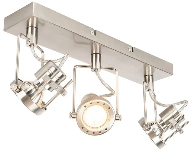 Foco industrial aço 3 luzes giratório e inclinável - Suplux