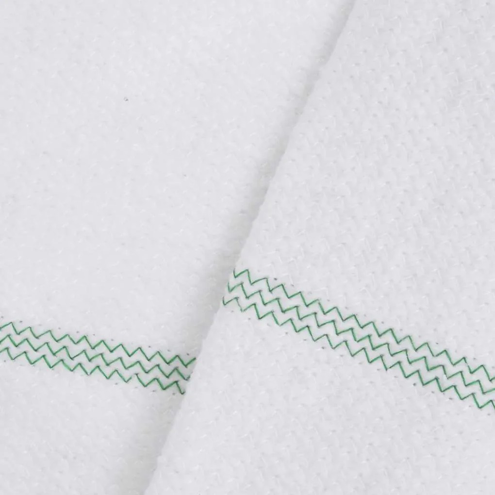 Panos de Limpeza 5 pcs 50x60 cm branco com riscas verdes