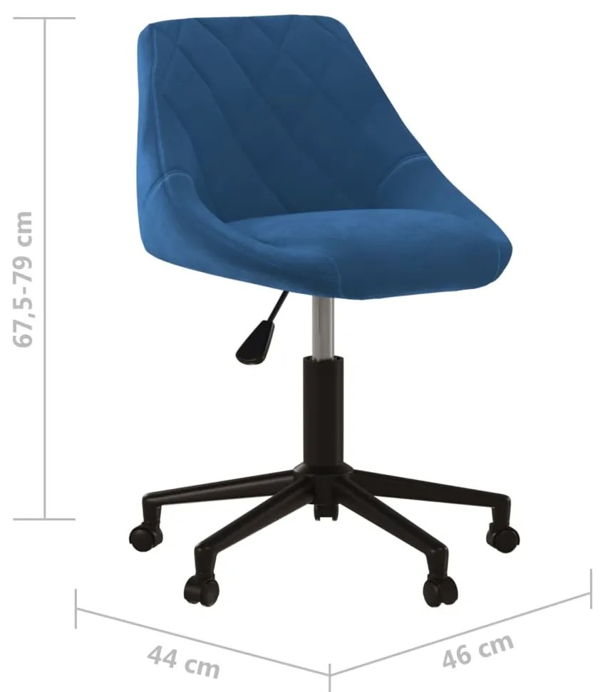 Cadeira de jantar giratória veludo azul