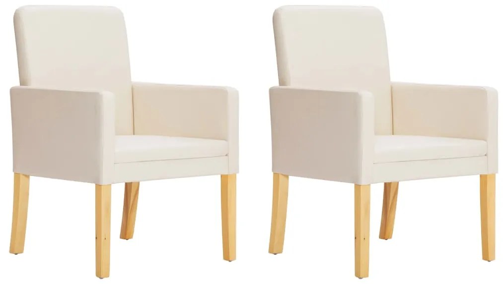 vidaXL Cadeiras de jantar 2 pcs couro artificial cor creme