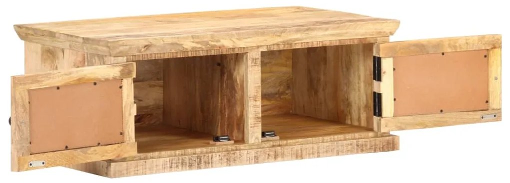 Mesa de centro 90x50x35 cm mangueira maciça e palhinha natural