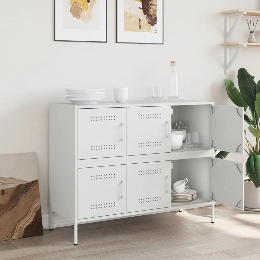 Aparador 100,5x39x79 cm aço branco