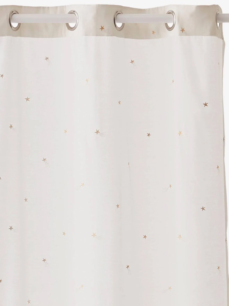 Cortinado, tema Estrelas Cadentes branco claro estampado