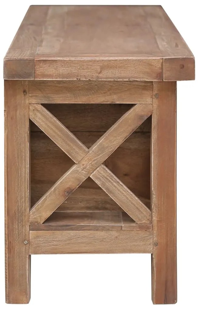 Móvel de TV com 3 gavetas 120x30x40 cm madeira de mogno maciça