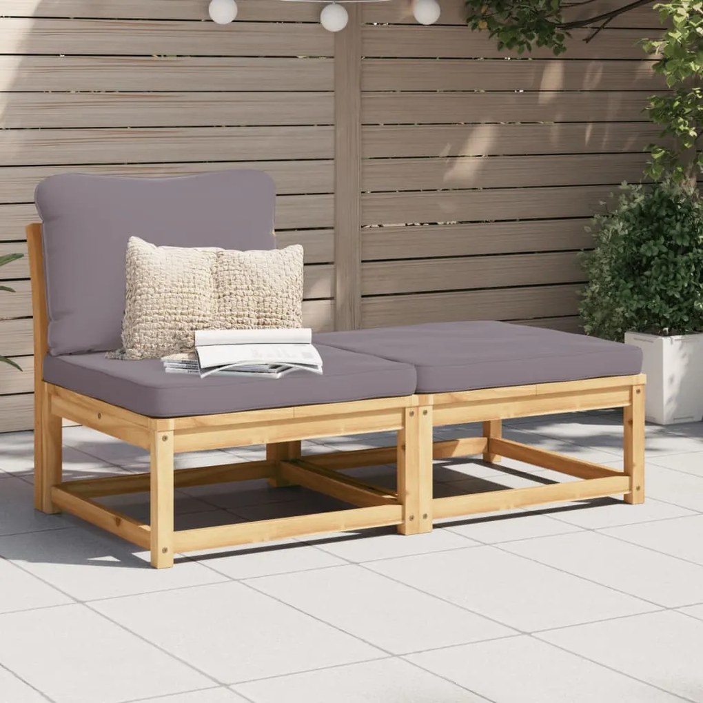 3 pcs conjunto lounge de jardim c/ almofadões acácia maciça