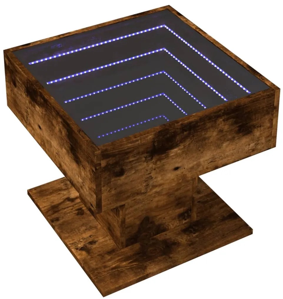 Mesa de centro c/ LEDs 50x50x45 madeira processada