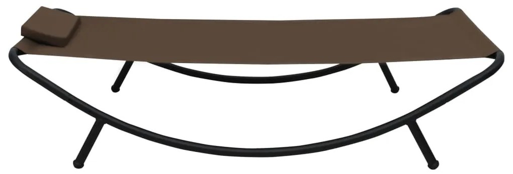 Espreguiçadeira de jardim 200x90 cm aço castanho