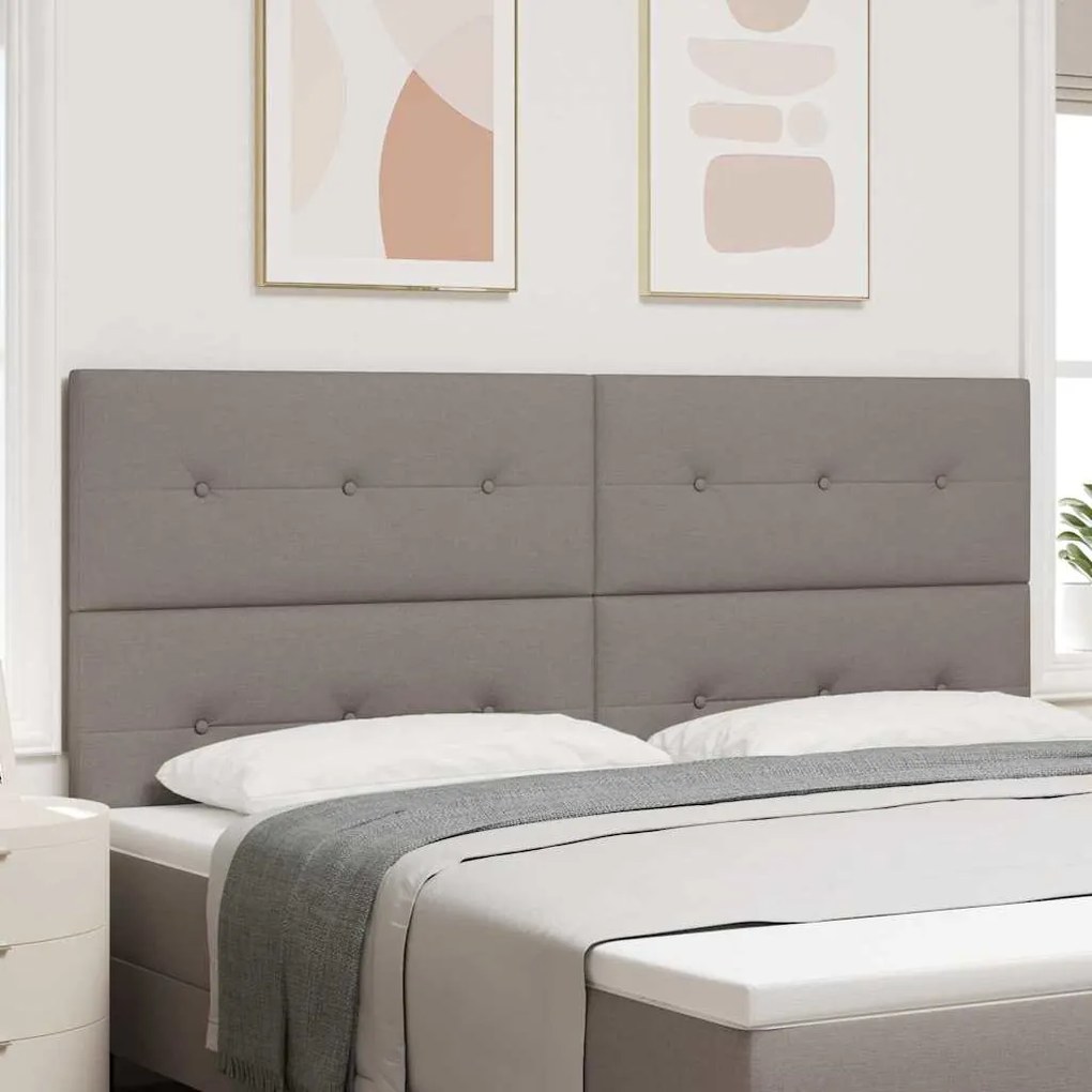 vidaXL Cabeceira Estofada com Botões Taupe 200 cm