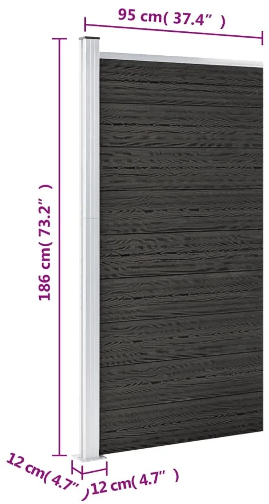Painel de cerca 95x186 cm WPC cinzento