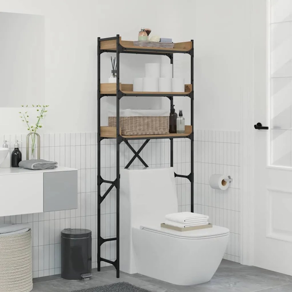 vidaXL Prateleira para Máquina de Lavar Carvalho Artesanal