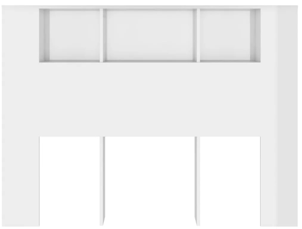 Armário de cabeceira 140x18,5x104,5 cm branco brilhante