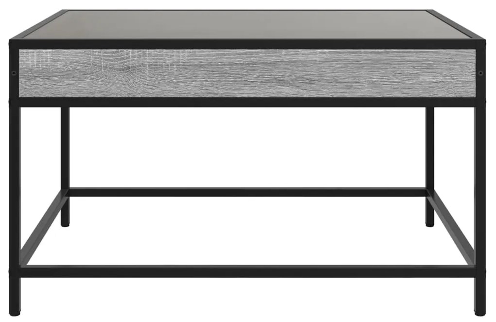 Mesa de centro luzes LED Infinity 70x50x41 cm cinzento sonoma
