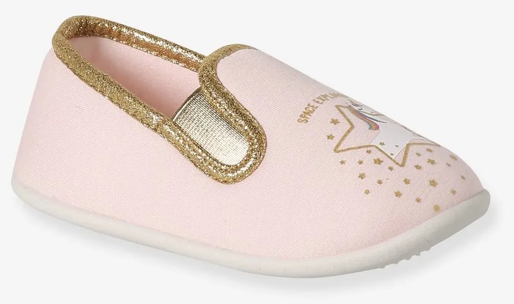 Sapatinhos elásticos em lona, para criança estampado rosa