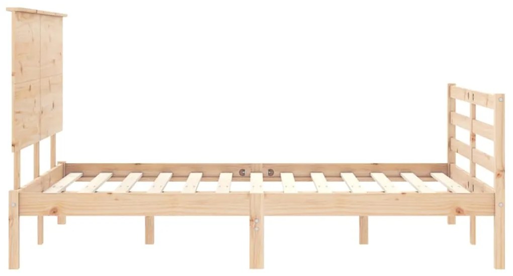 Estrutura de cama com cabeceira 140x200 cm madeira maciça