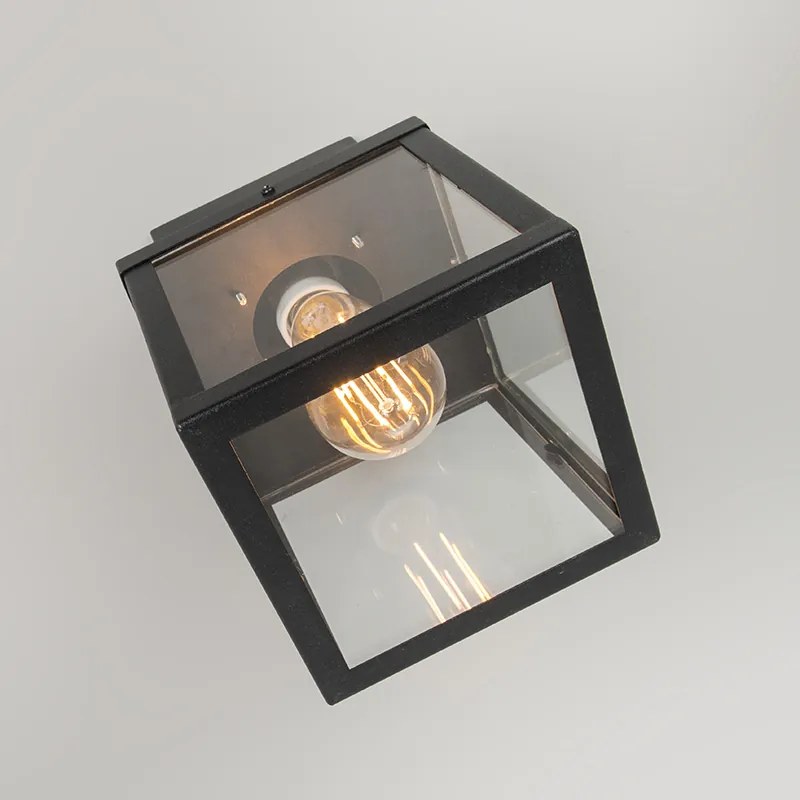 Luminária de teto exterior industrial preta 1 luz - Rotterdam Moderno