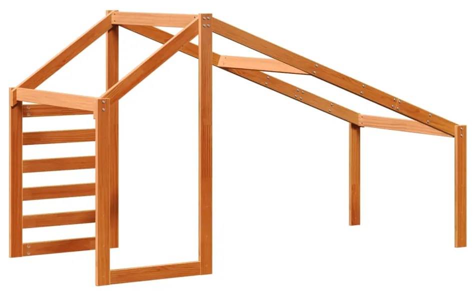 Telhado de cama infantil 188x97x113cm pinho maciço castanho-mel