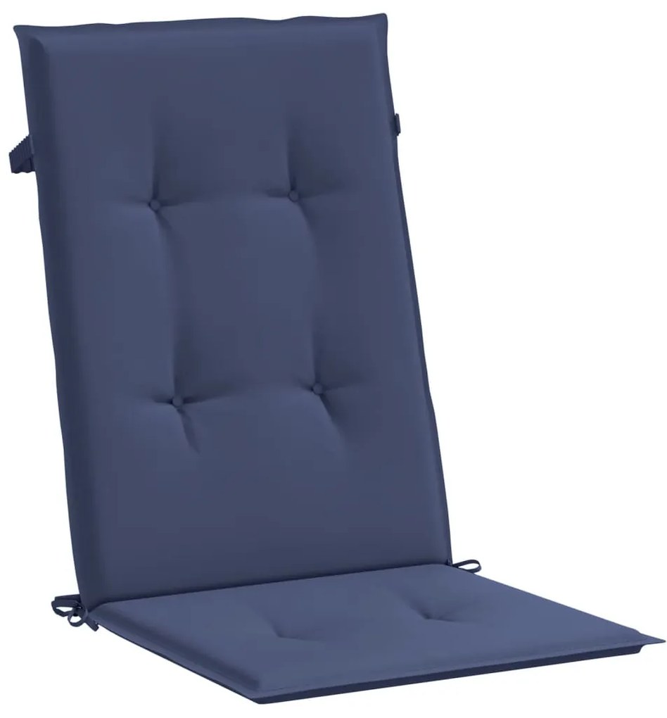Almofadões cadeira encosto alto 6pcs tecido azul-marinho