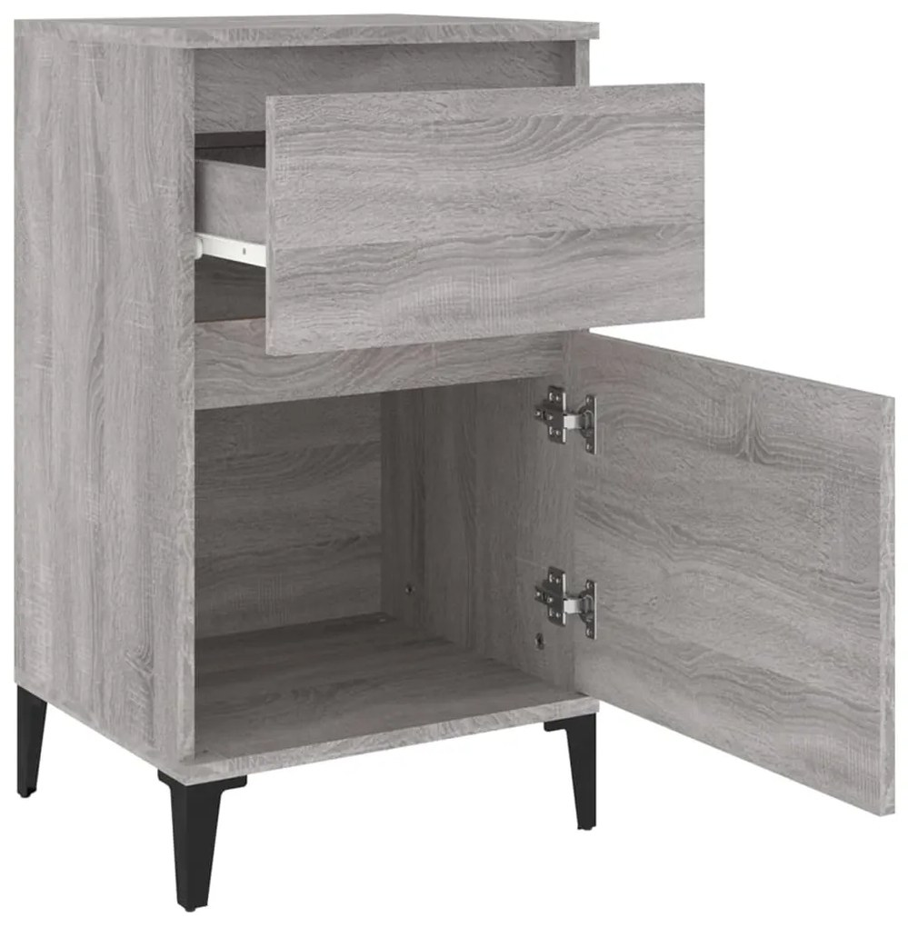 Mesas de cabeceira 2 pcs 40x35x70 cm cinzento sonoma